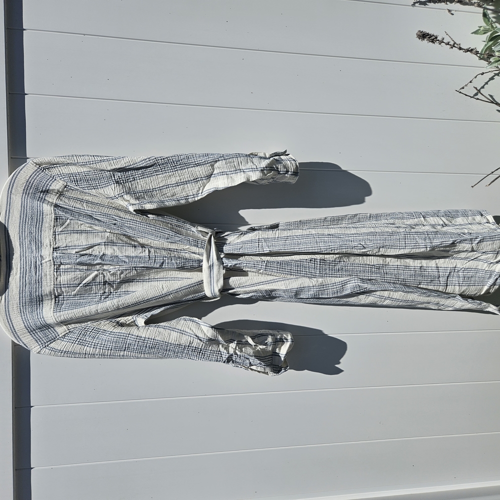 Faherty Blue and White Striped Cotton Shirt Dress - Picture 2 of 3